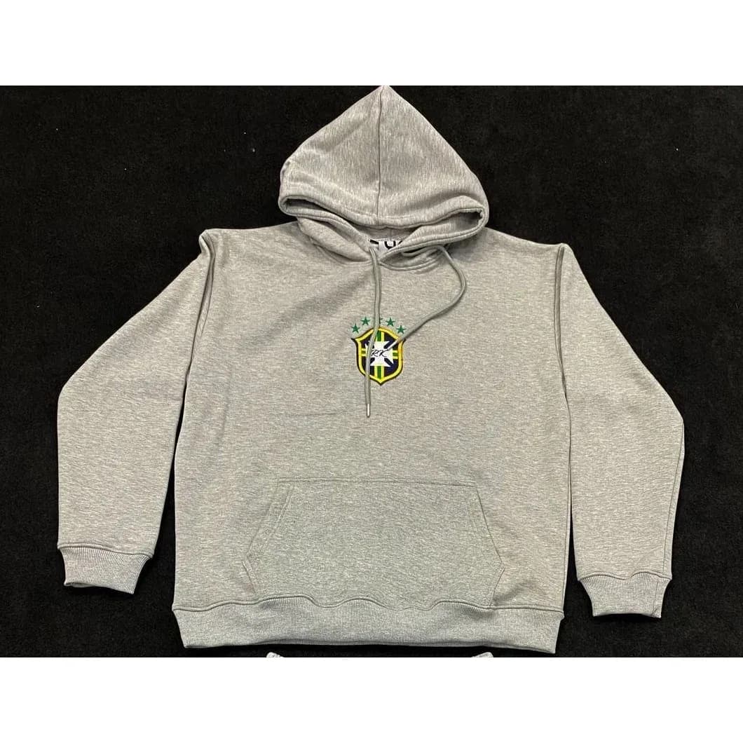 Hoodie with Brazil Crest Grey