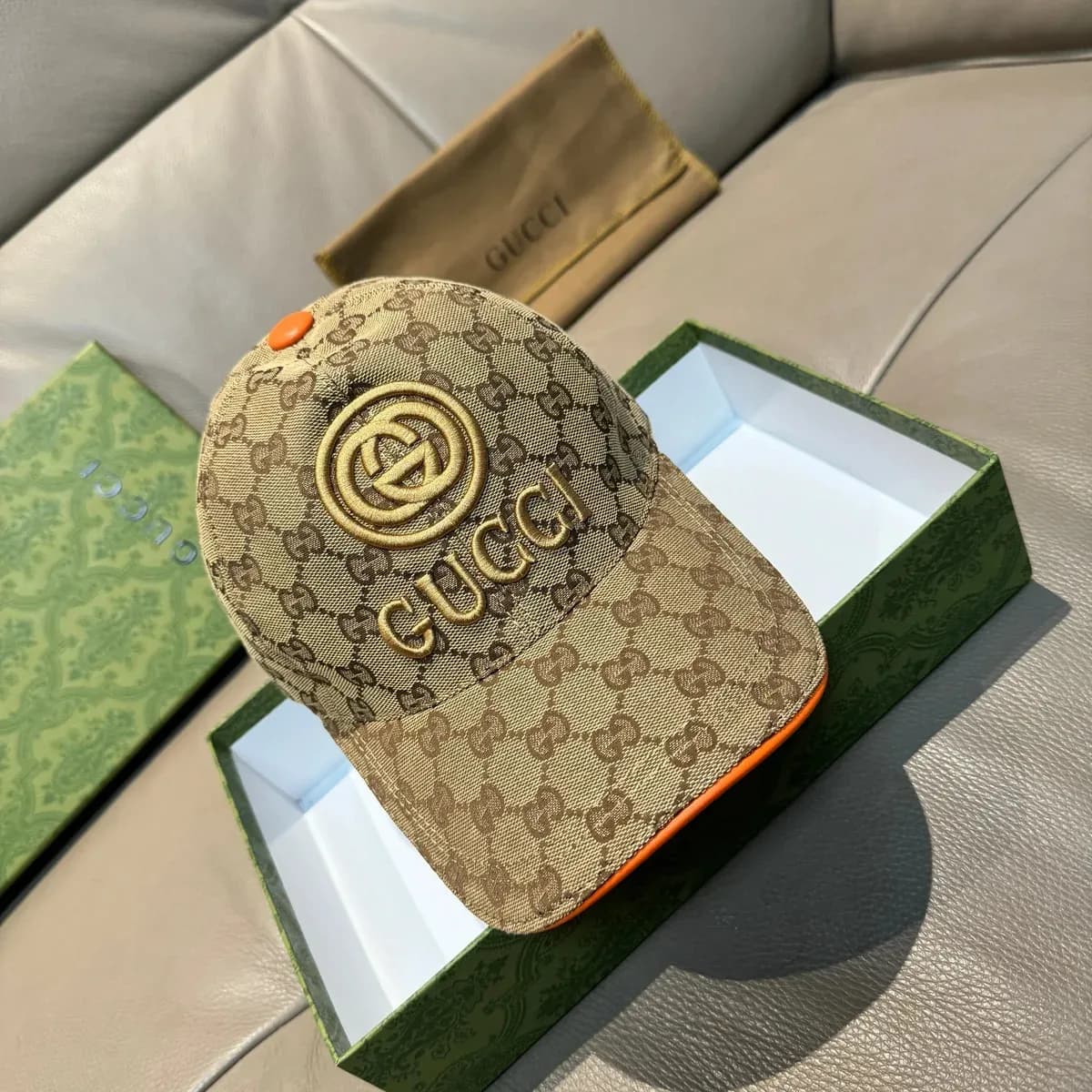 Gucci GG Monogram Beige Cap