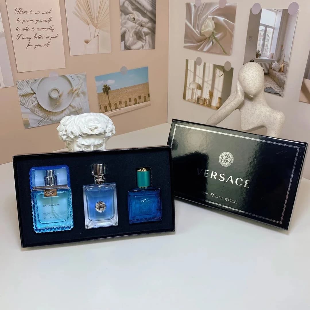 Versace Eau Fraîche Trio Set Blue Fragrance Gift Box
