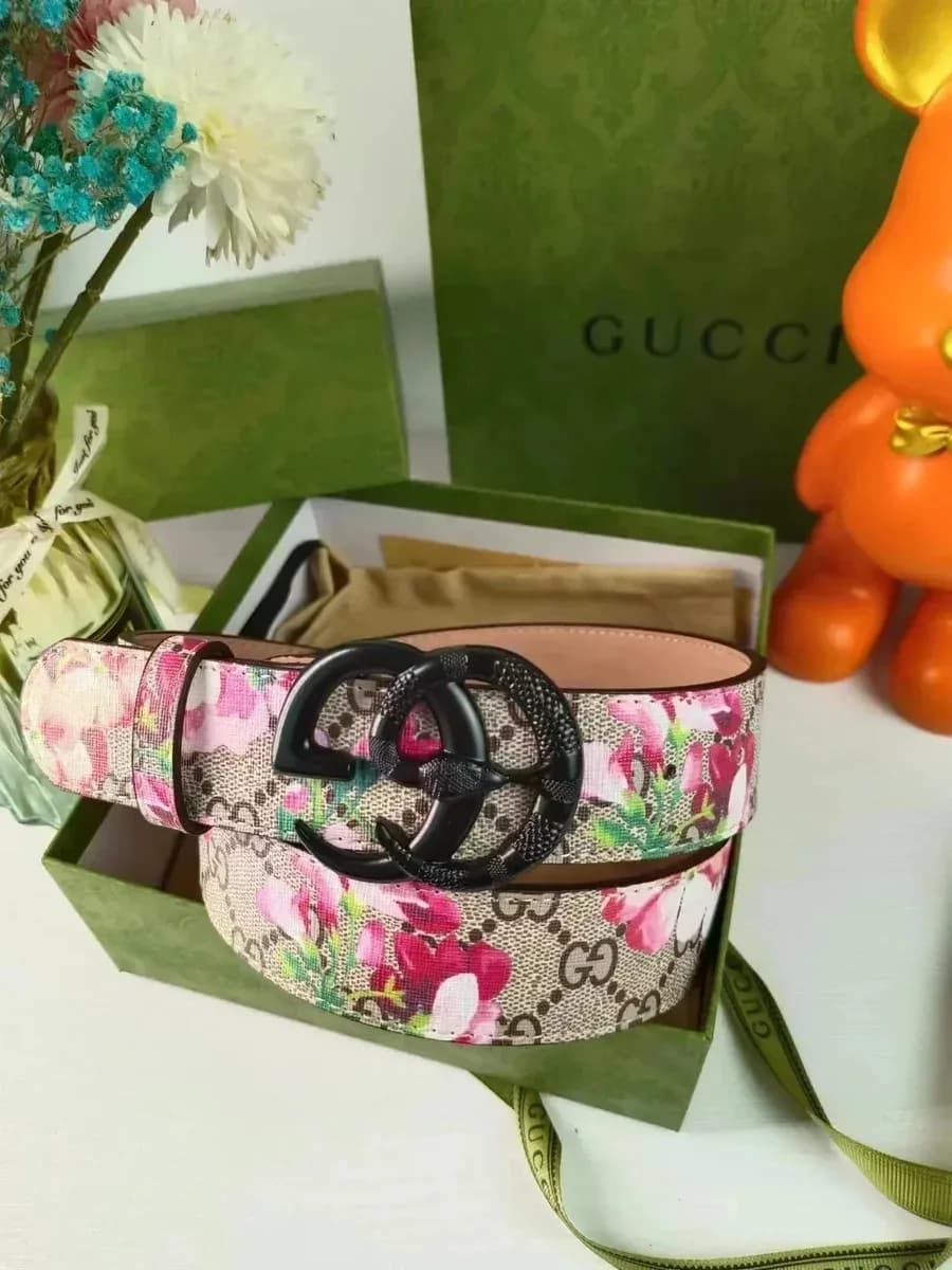 Gucci GG Blooms Belt Pink Floral Accessory