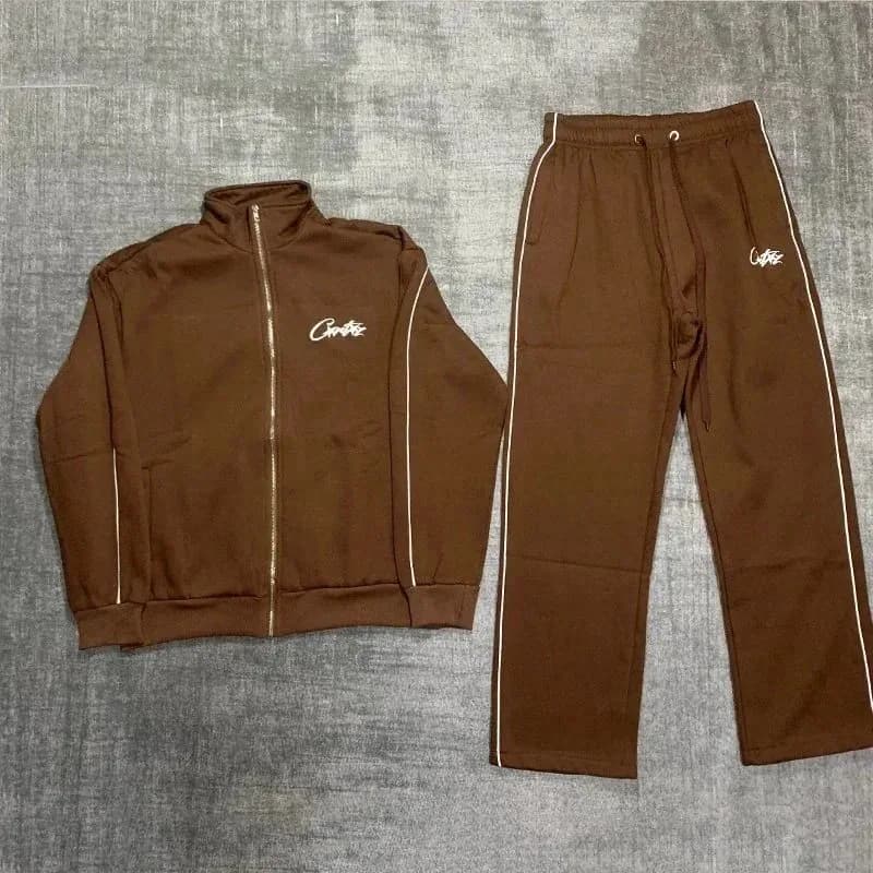 Tracksuit Set Brown Solid Tracksuit