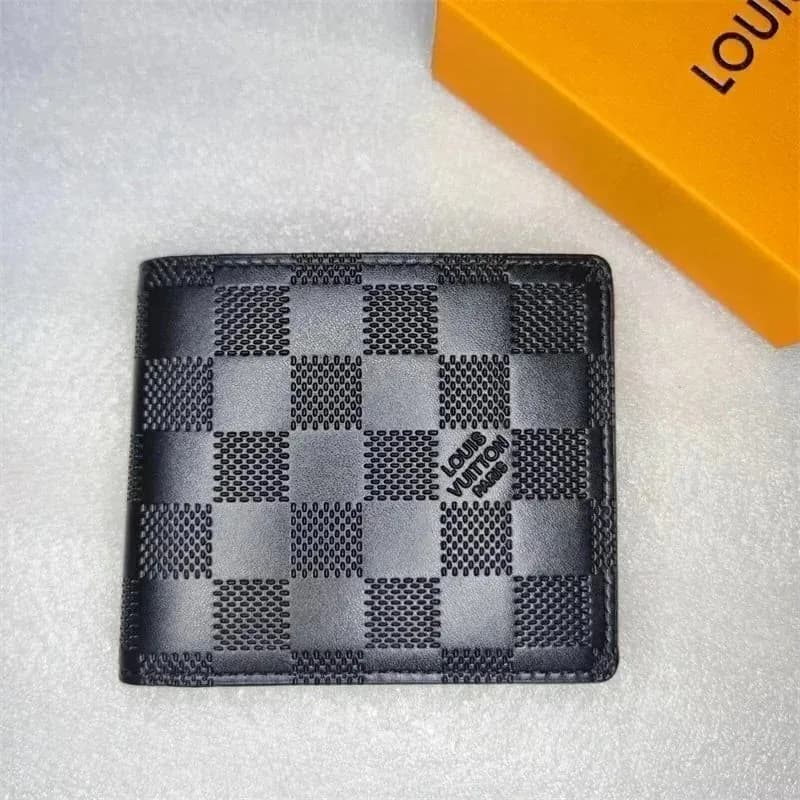 Louis Vuitton Damier Checkered Wallet Black