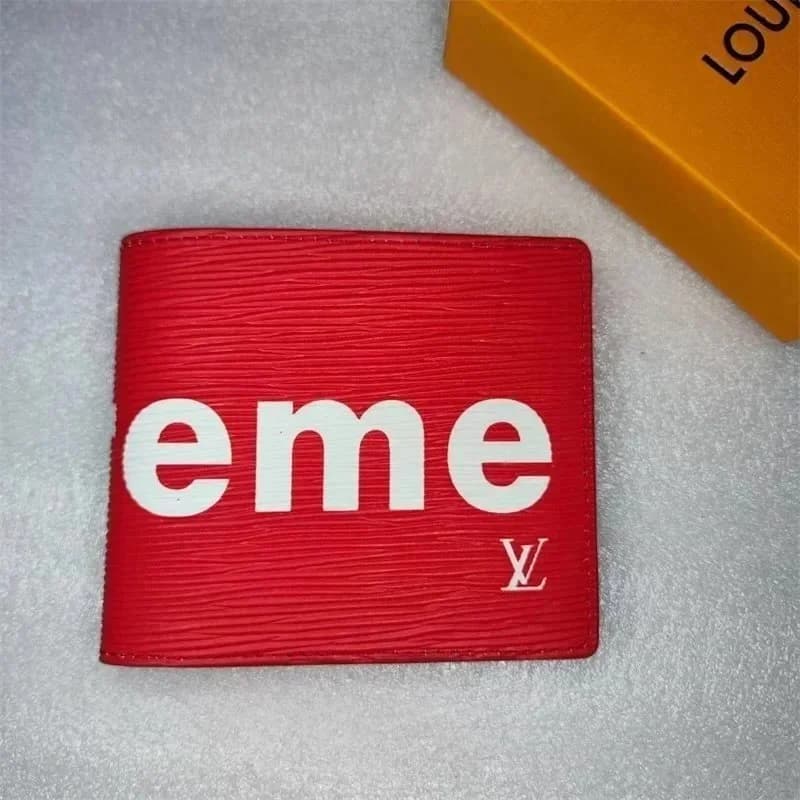 Louis Vuitton Supreme x LV Red Epi Leather Wallet